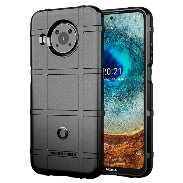 Rugged Square Grid Texture Shock-proof TPU Mobile Phone Cover Case for Nokia X10 / X20