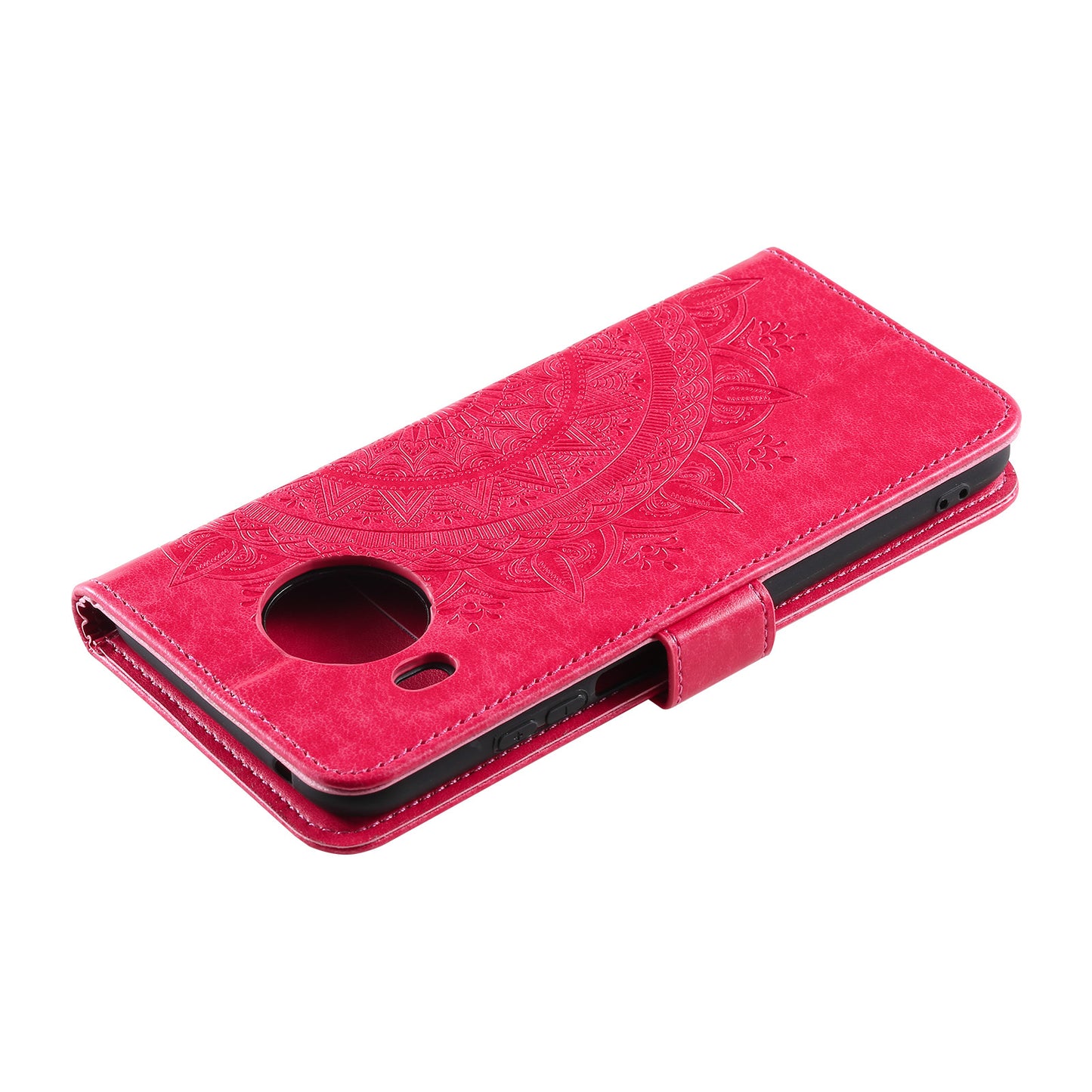 Imprinted Mandala Totem Pattern PU Leather Wallet Cover Case with Strap for Nokia X20