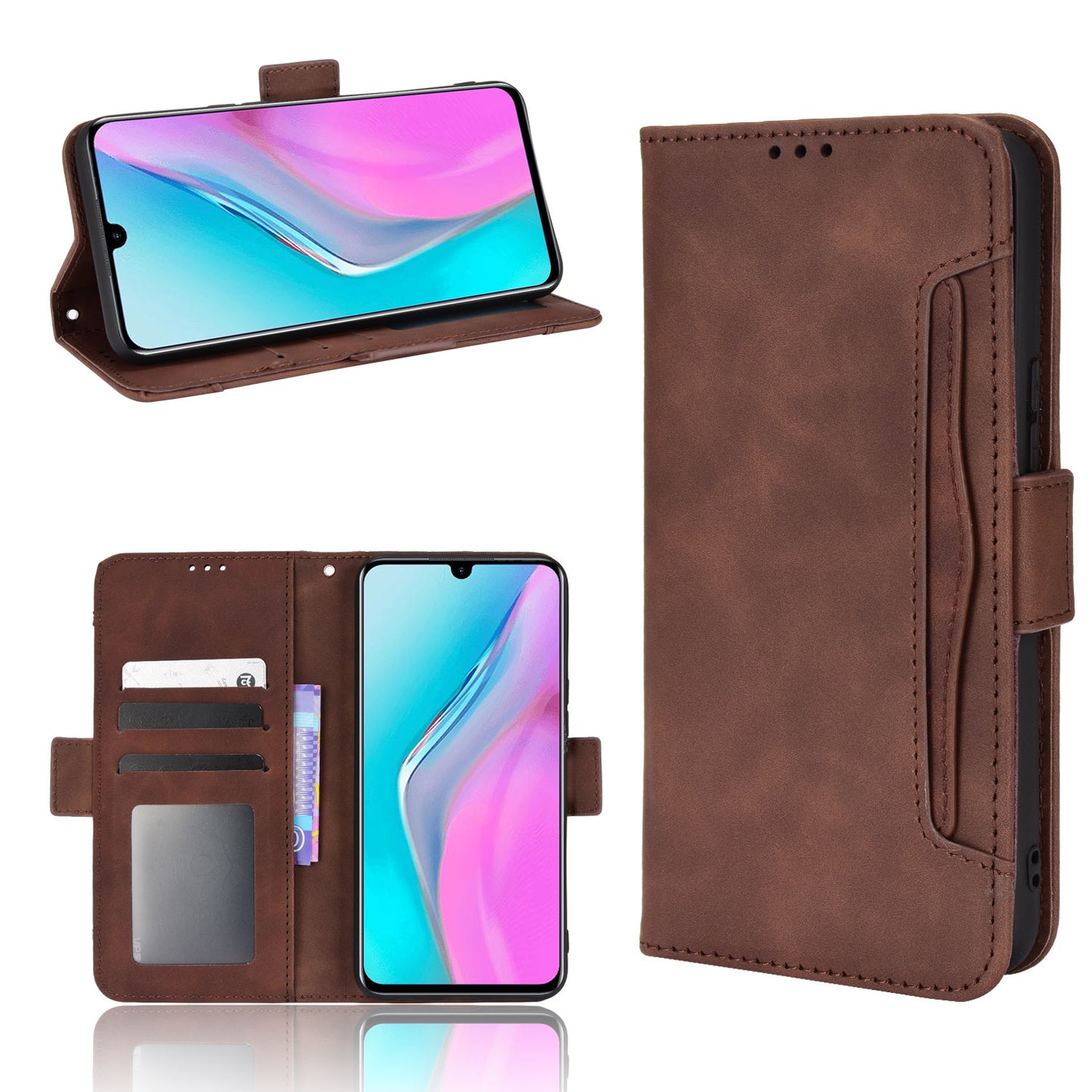 For Infinix Note 11 Multi-card Slots PU Leather + TPU Double Protection Stand Phone Case Shell with Wallet