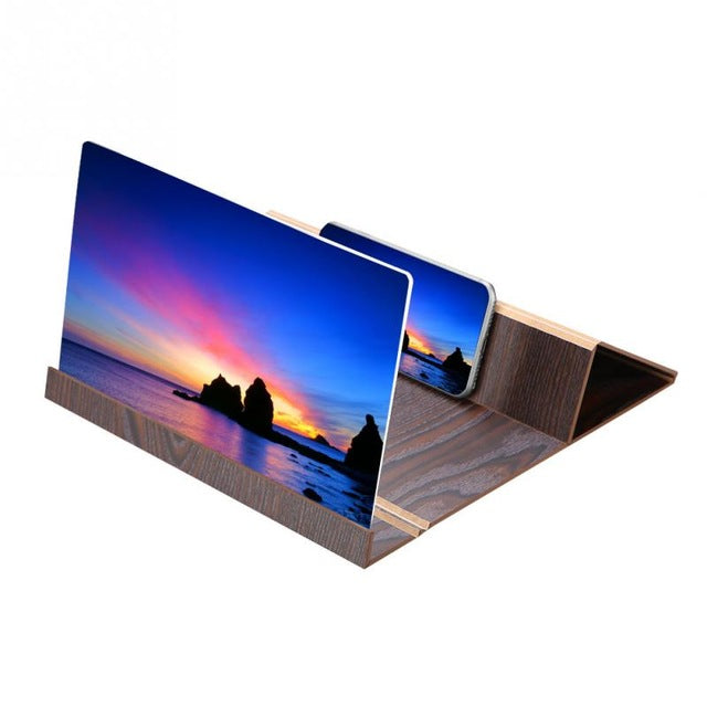 12-inch High Definition Wooden Mobile Video Screen Magnifier with Stand