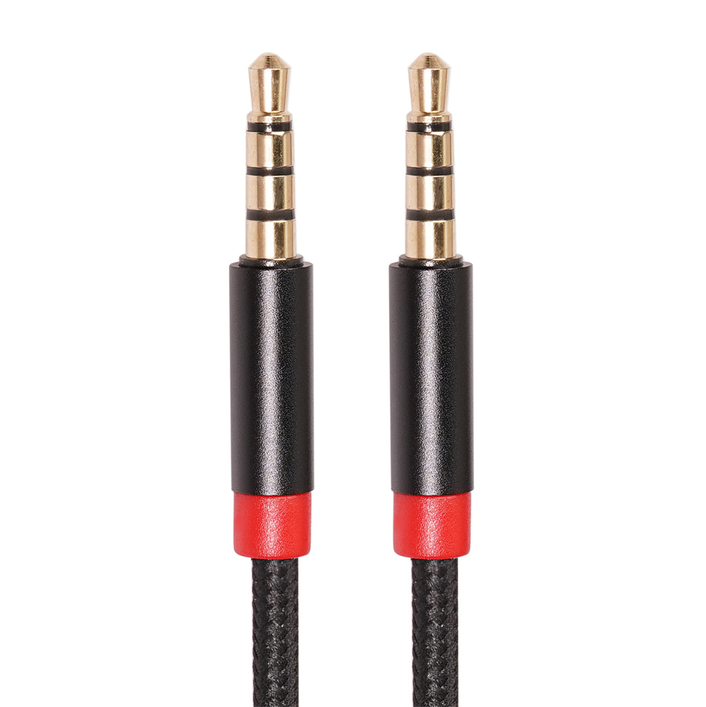 1M 3.5 mm Male to Male 4-Conductor Auxiliary Stereo Aux Cable