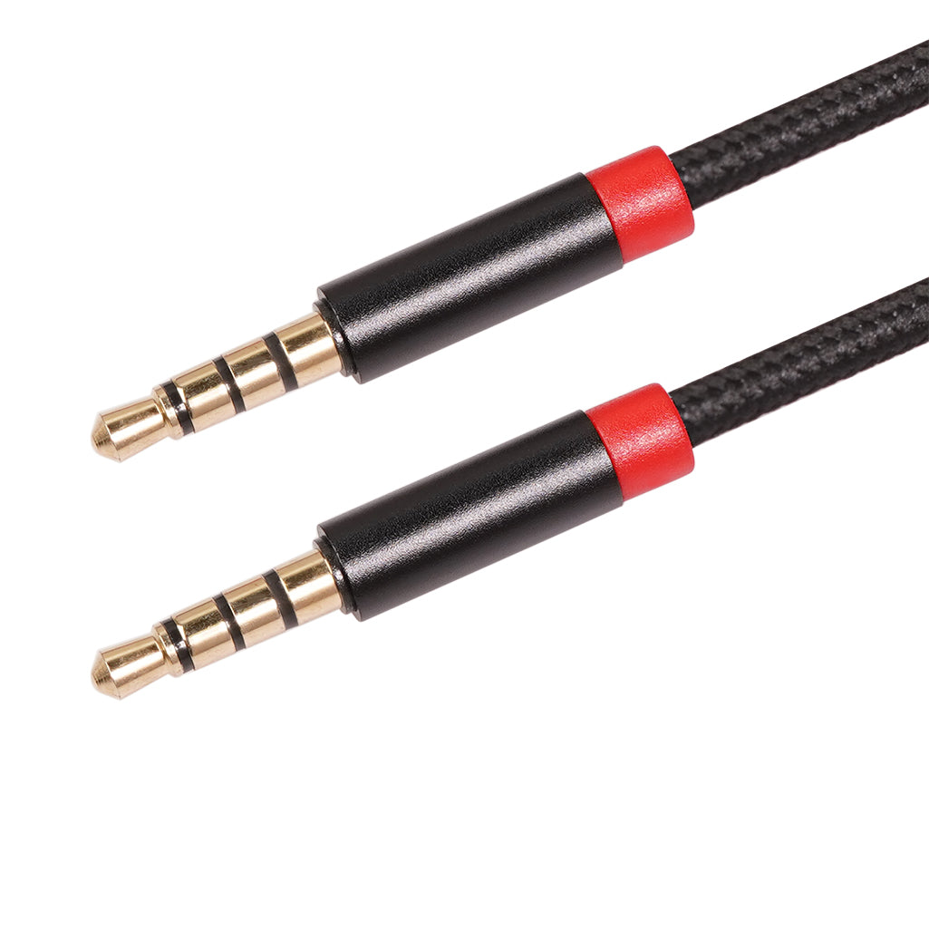 1M 3.5 mm Male to Male 4-Conductor Auxiliary Stereo Aux Cable