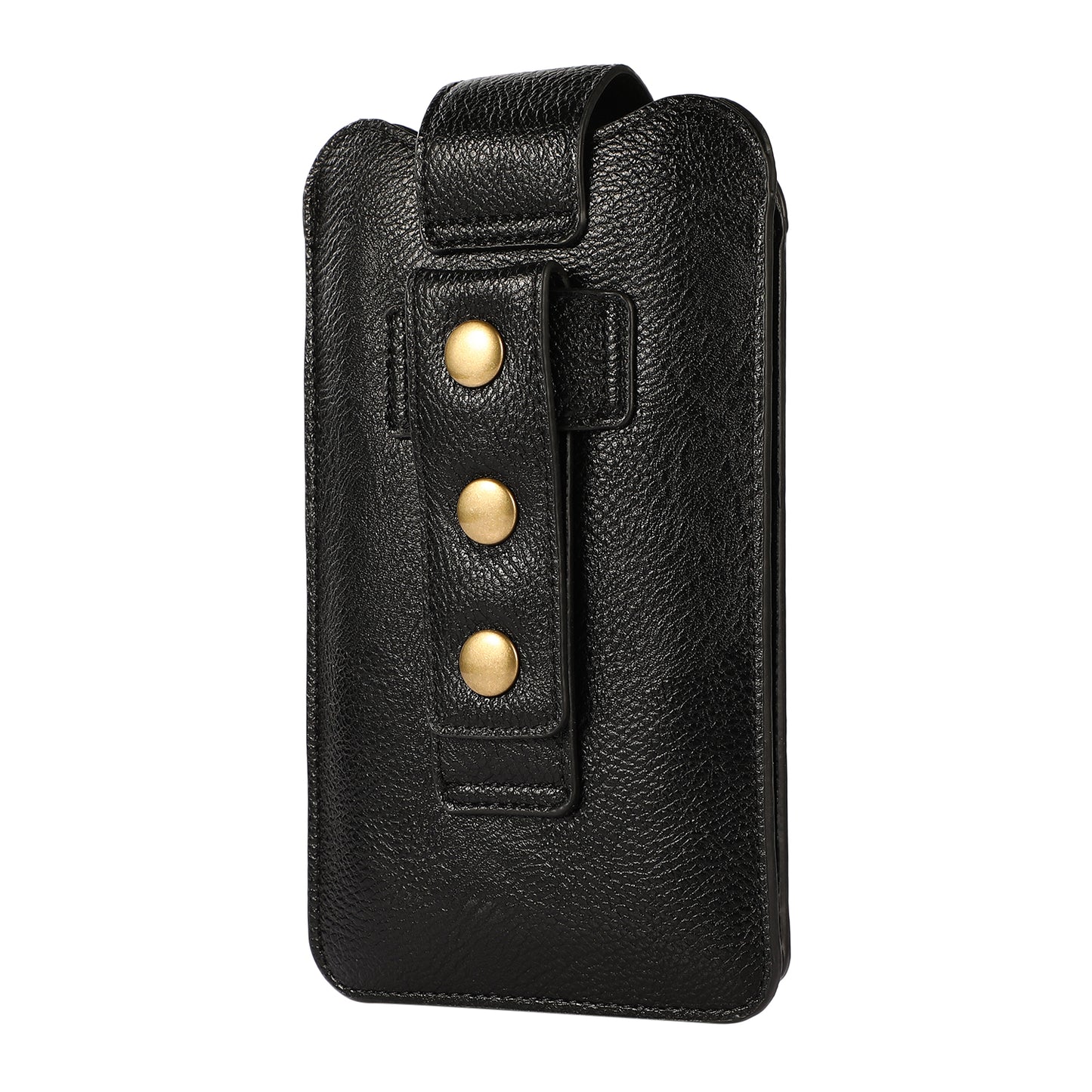 PU Leather Dual Pocket Wallet Cell Phone Belt Clip Holster Cover Pouch Case Waist Bag (L Size) for Xiaomi Huawei iPhone
