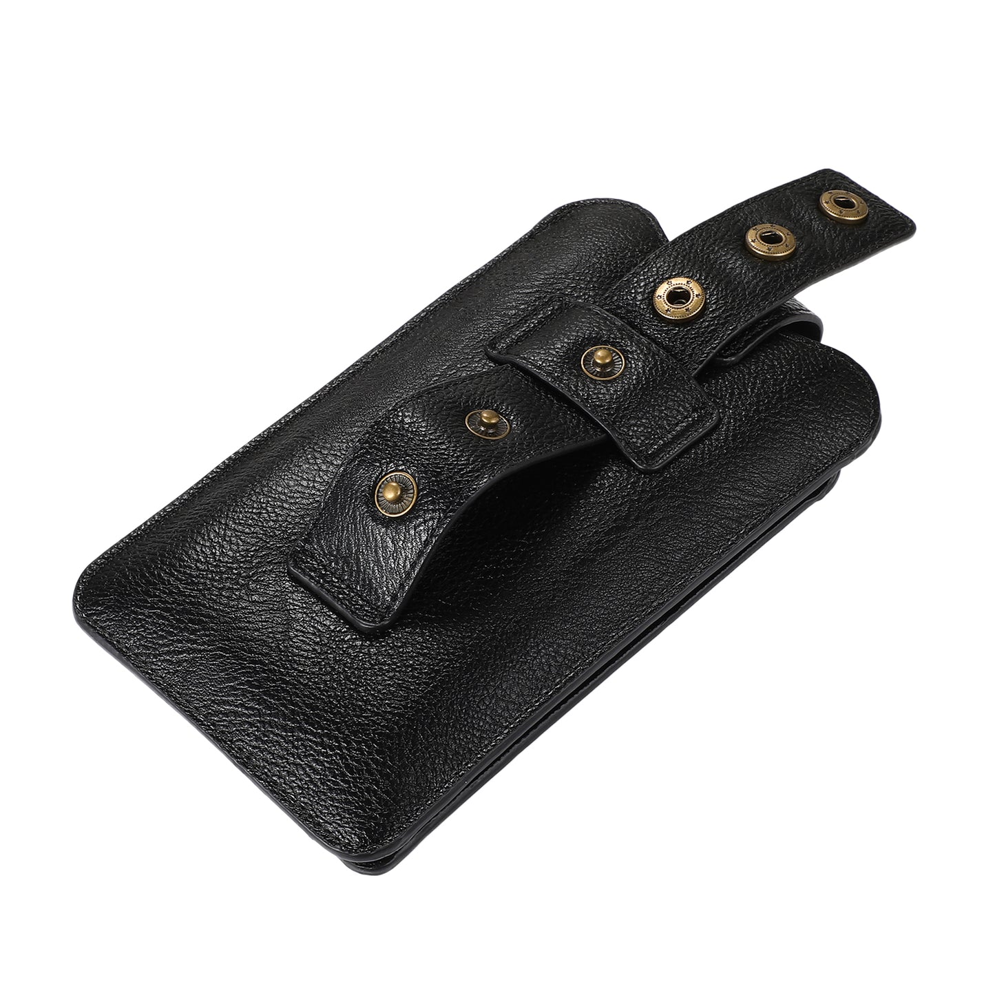 PU Leather Dual Pocket Wallet Cell Phone Belt Clip Holster Cover Pouch Case Waist Bag (L Size) for Xiaomi Huawei iPhone