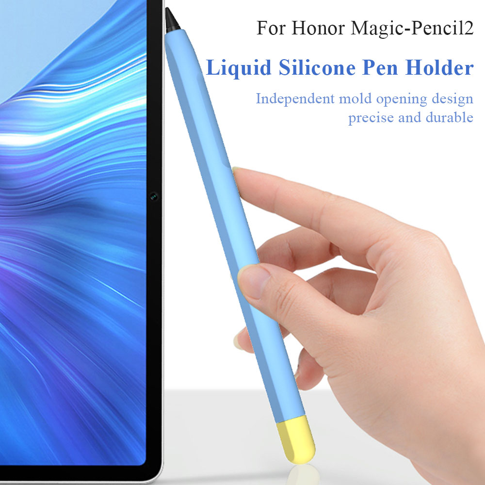 For Honor Magic-Pencil 2 Soft Liquid Silicone Sleeve Cover Pen Holder Protective Skin Case Non-Slip Smooth Grip Accessories with Pen Cap