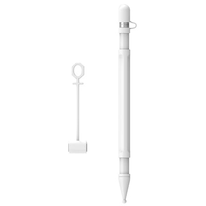 For Apple Pencil (1st Generation) Silicone Stylus Pen Body/Cap/Nib Sleeve Stylus Pen Cover Set with Anti-lost Rope