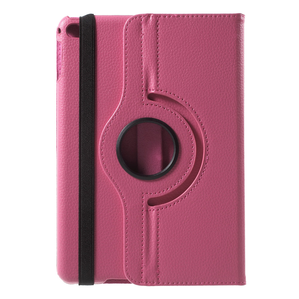 For iPad mini 4 Lychee 360-Rotation Leather Stand Case Cover