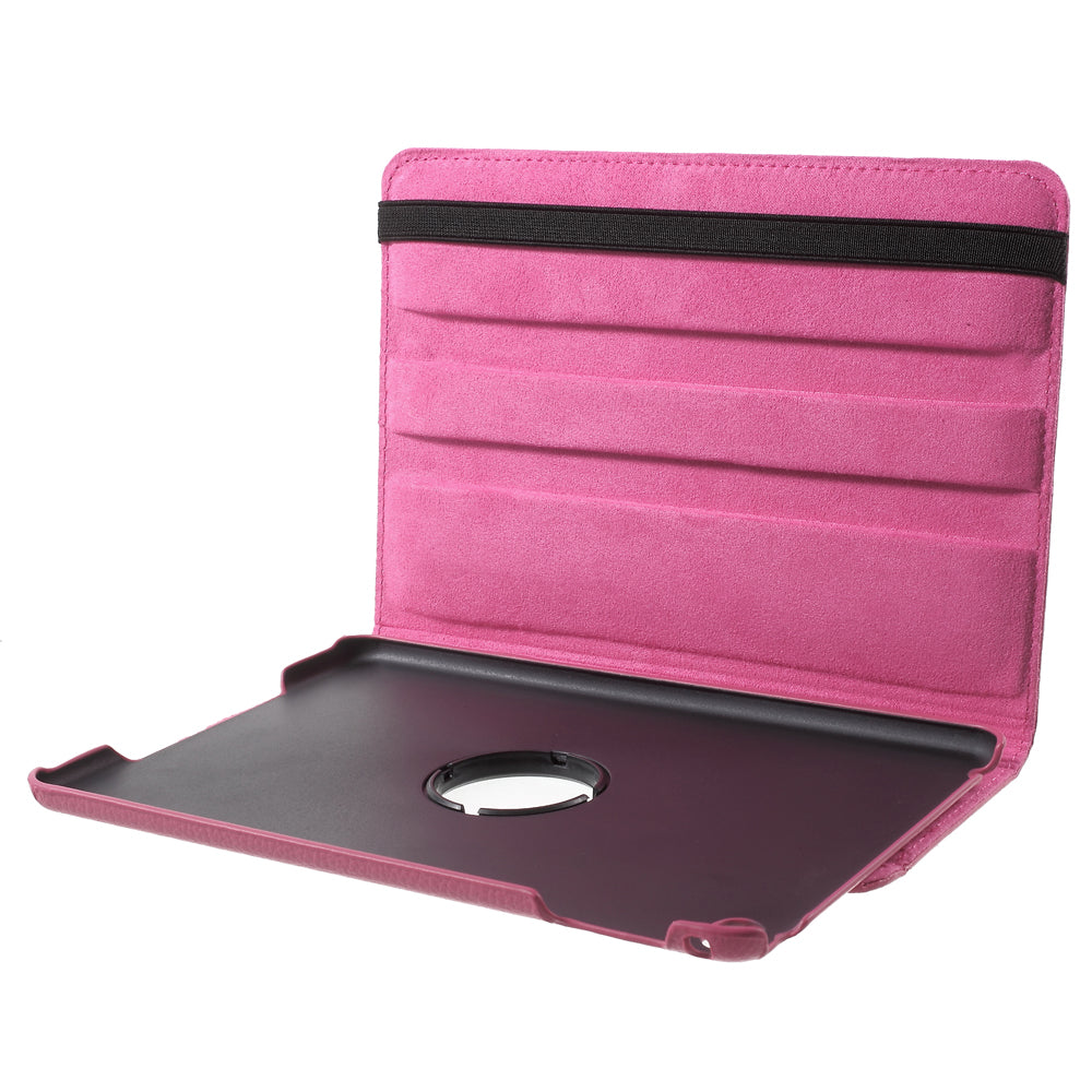 For iPad mini 4 Lychee 360-Rotation Leather Stand Case Cover