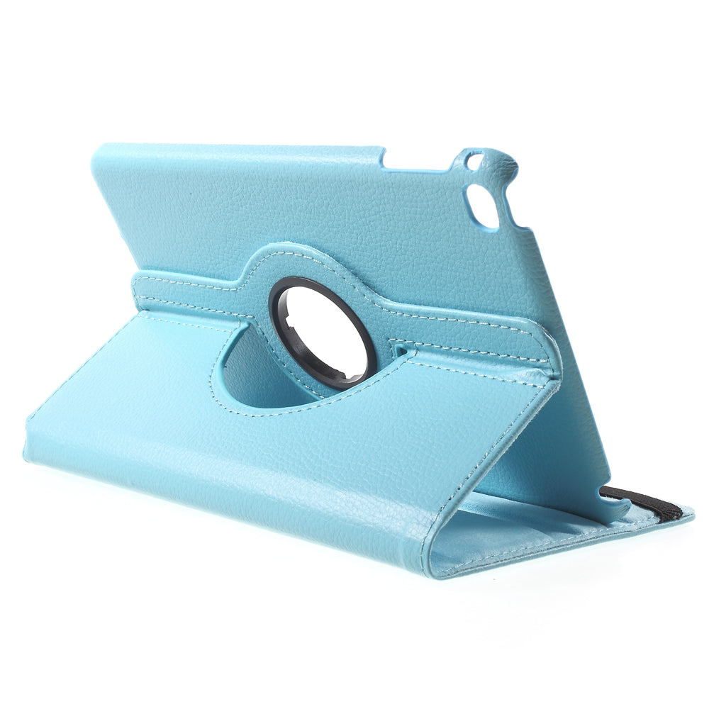 For iPad mini 4 Lychee 360-Rotation Leather Stand Case Cover