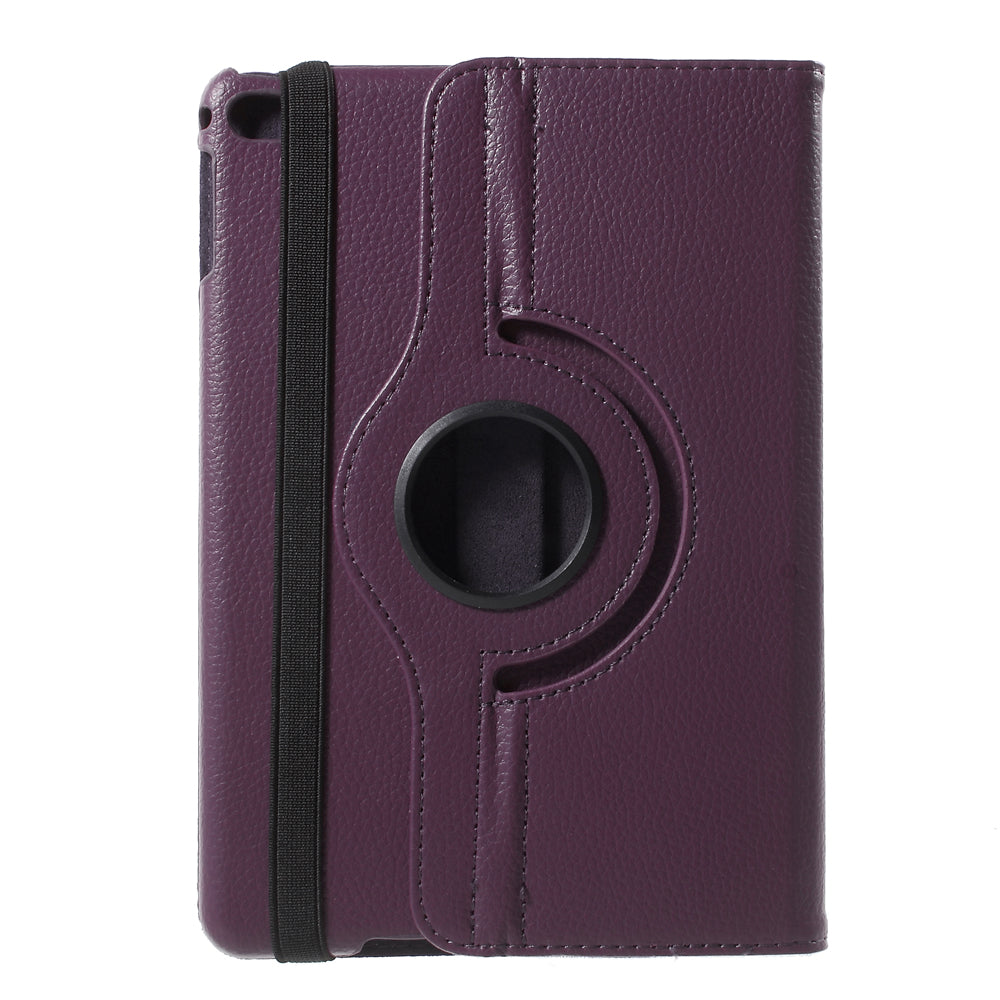 For iPad mini 4 Lychee 360-Rotation Leather Stand Case Cover