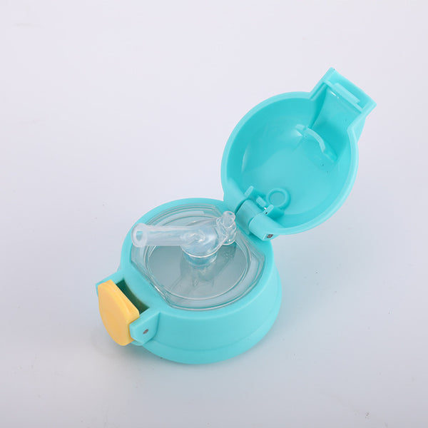 Children Vacuum Cup Water Bottle Cover with Straw Child Safe Drink Straw Cap