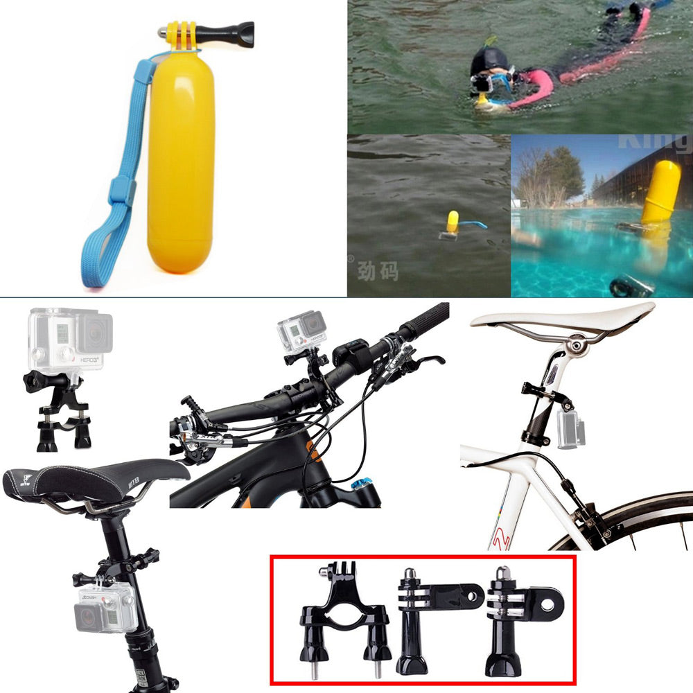 AT225 10-in-1 Accessories Combo Kit with Headband, Chest Strap and Sefie Stick for GoPro Hero 4/2/2/1/Xiaomi Yi
