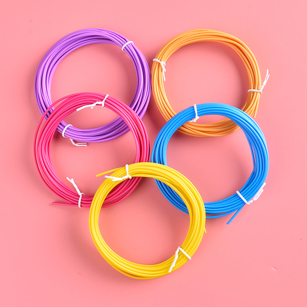 5 Rolls Various Color 5m 1.75mm Diameter Kids 3D Printing Materials Low Temperature 3D Printing Pen PCL Filament