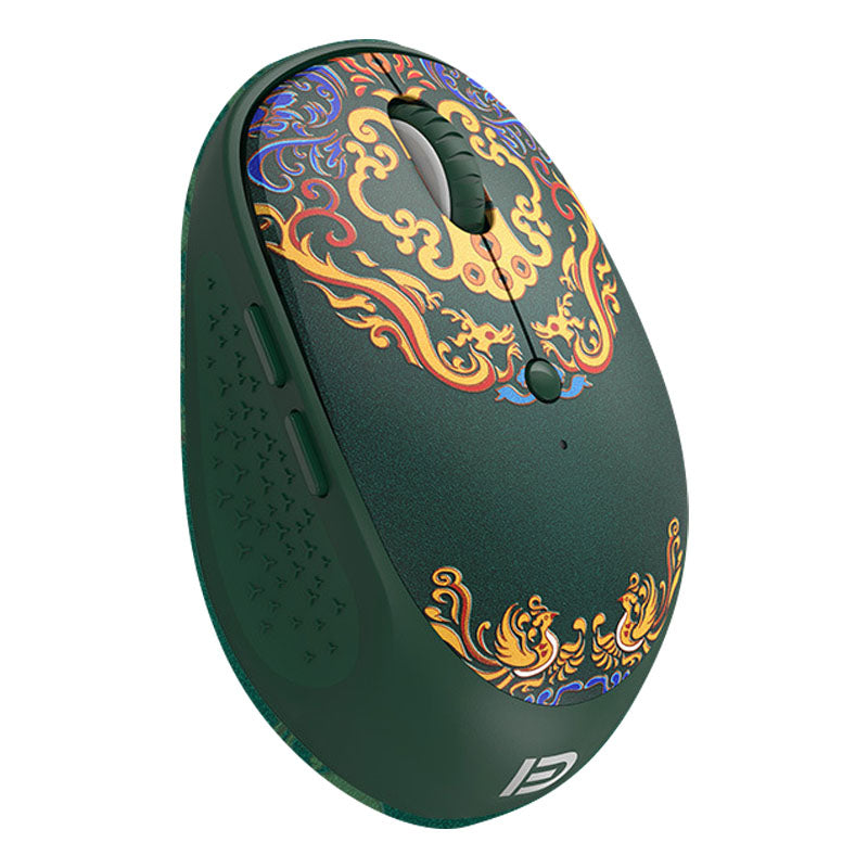 FUDE E650 Wireless Mouse Chinese Style Pattern Silent Mouse 1600DPI Cordless Mice for Office (without Battery)