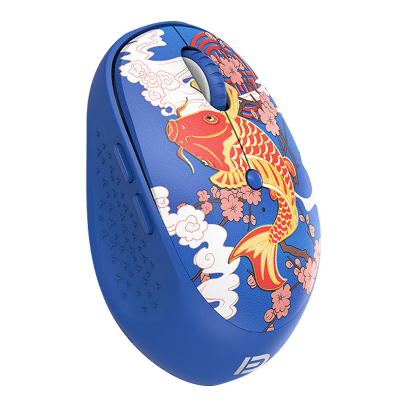 FUDE E650 Wireless Mouse Chinese Style Pattern Silent Mouse 1600DPI Cordless Mice for Office (without Battery)