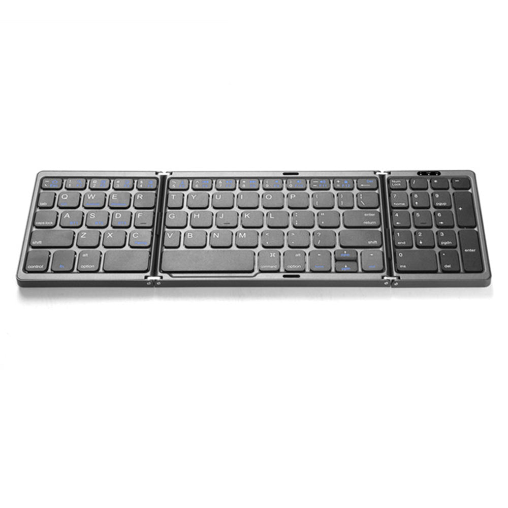 B089 Portable Tri-fold 81 Keys Bluetooth Keyboard Home Office Wireless Keyboard with Numbers Area