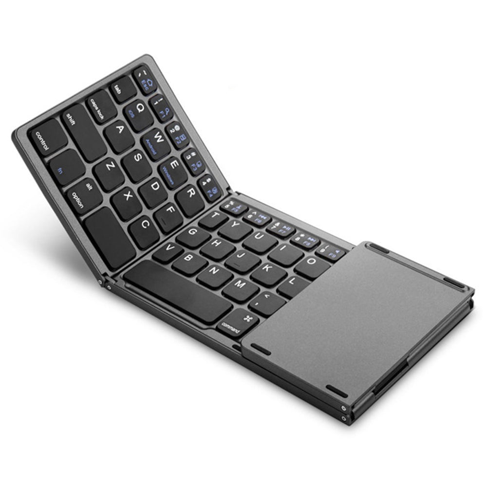 B033 Triple Folding Wireless Bluetooth Keyboard with High Sensitive Touchpad for Apple iOS / Windows / Android