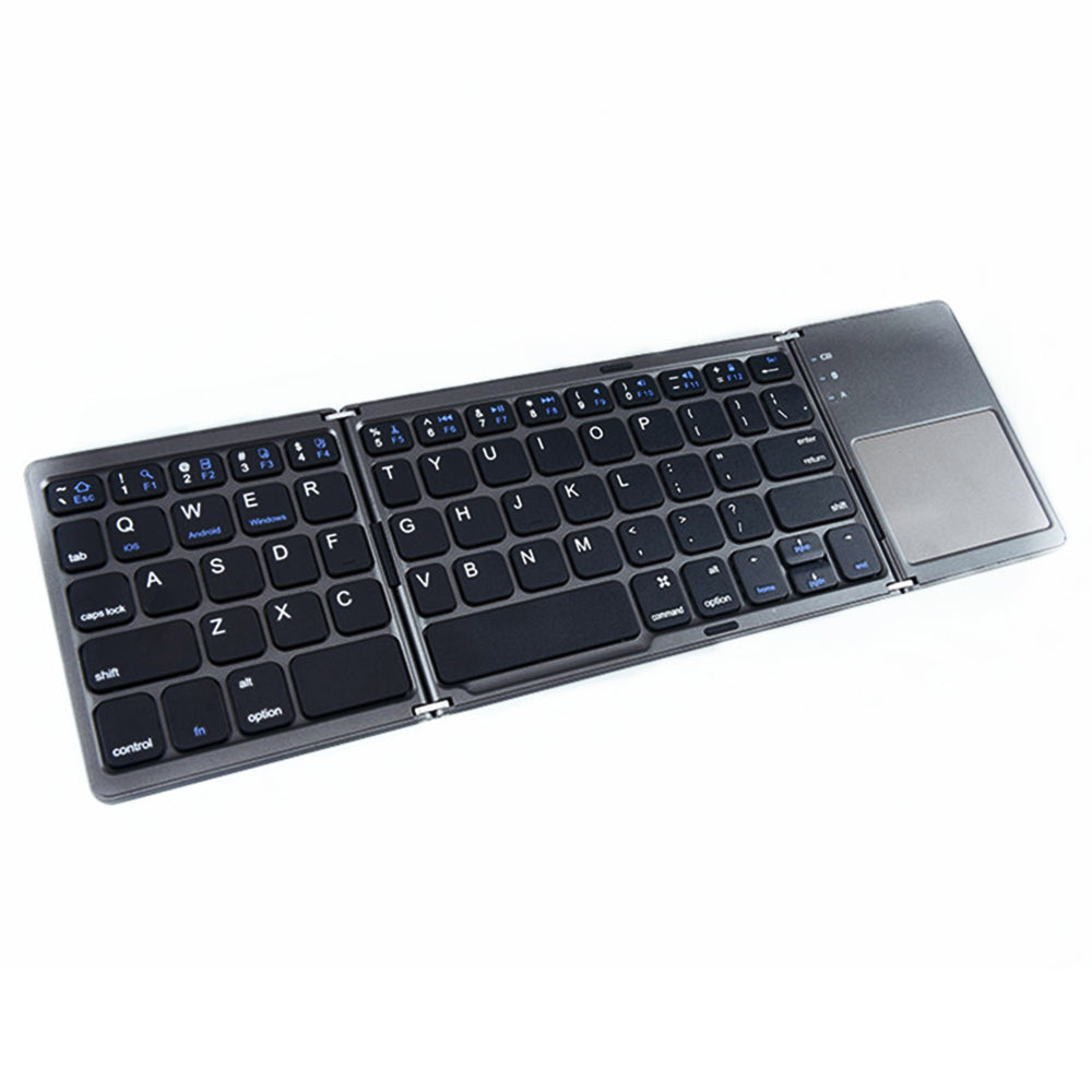 B033 Triple Folding Wireless Bluetooth Keyboard with High Sensitive Touchpad for Apple iOS / Windows / Android