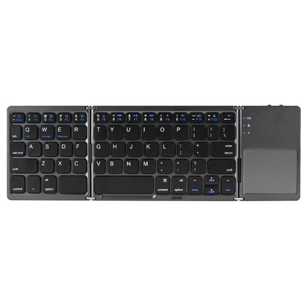 B033 Triple Folding Wireless Bluetooth Keyboard with High Sensitive Touchpad for Apple iOS / Windows / Android