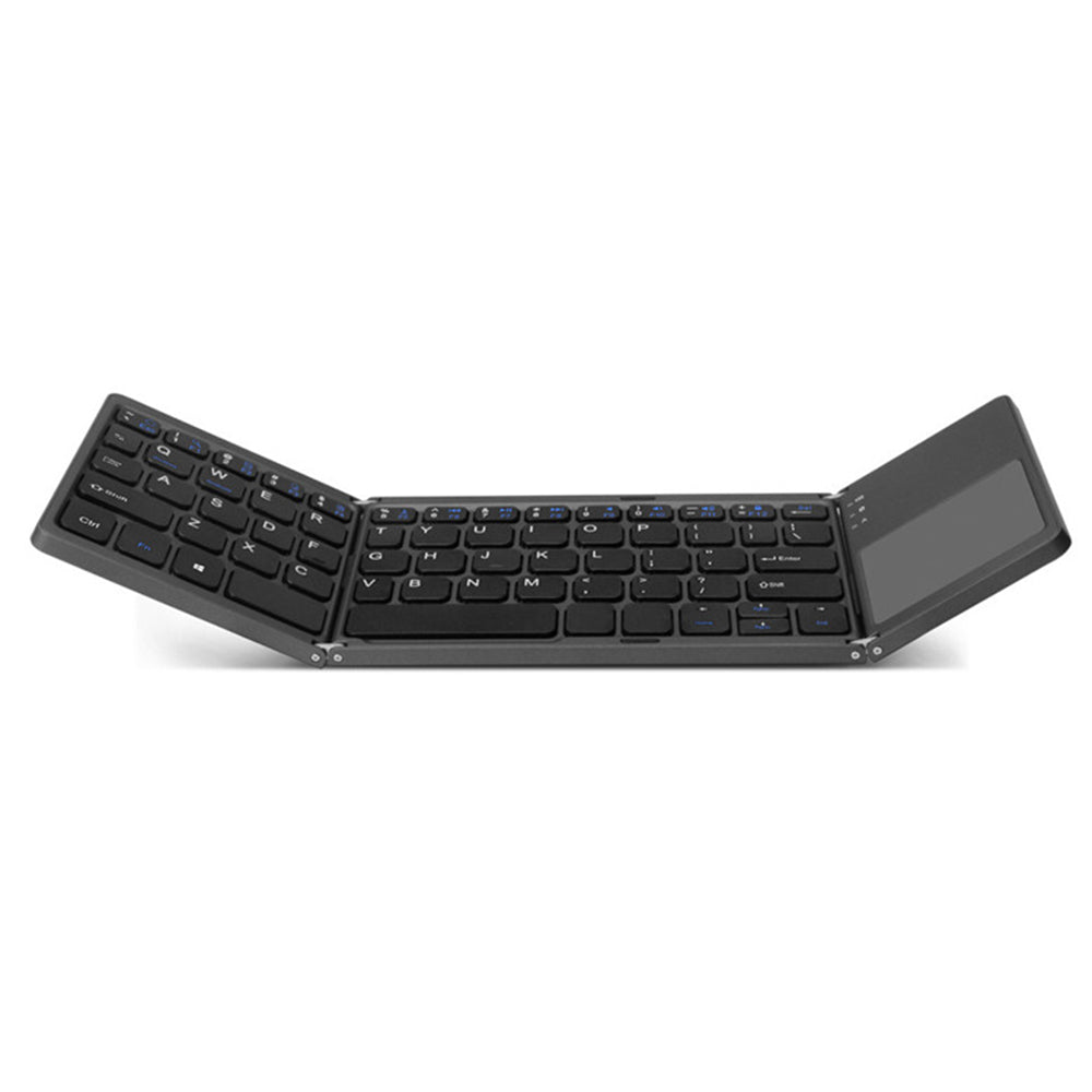 B033 Triple Folding Wireless Bluetooth Keyboard with High Sensitive Touchpad for Apple iOS / Windows / Android