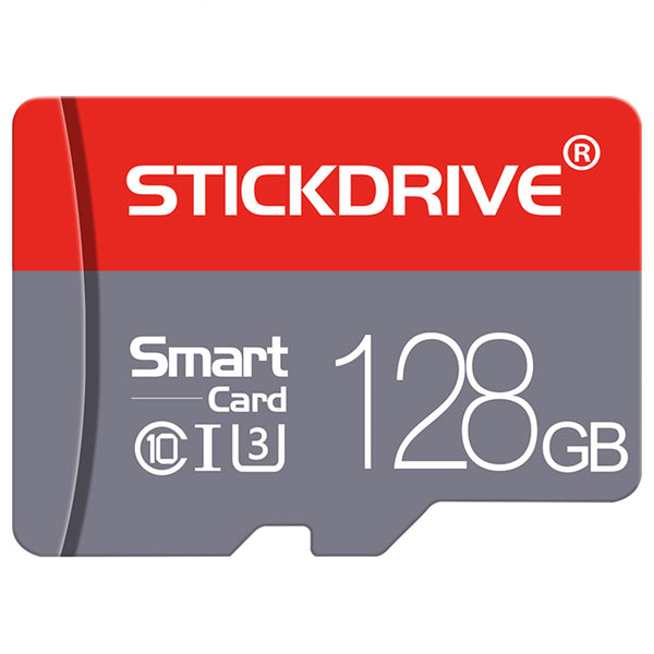 STICKDRIVE U3 128GB Micro SD Card Class 10 TF Card High-Speed 80MB / s Memory Card with Card Adapter for Mobile Phones Cameras Driving Recorder - Red / Grey