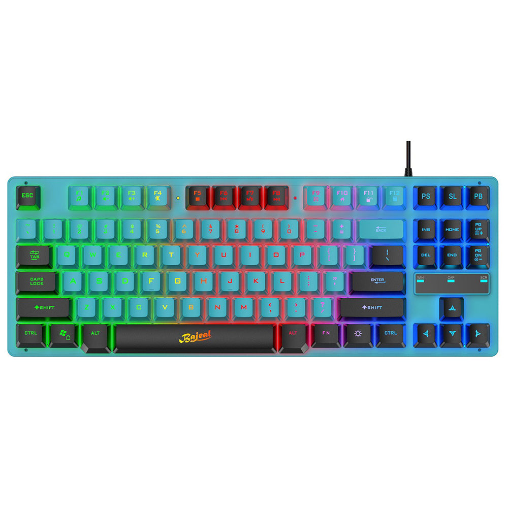 KB-10 Wired Mechanical Keyboard 87 Keys Gaming Keyboard with Colorful Backlit for Laptop USB Cable Portable Keyboard