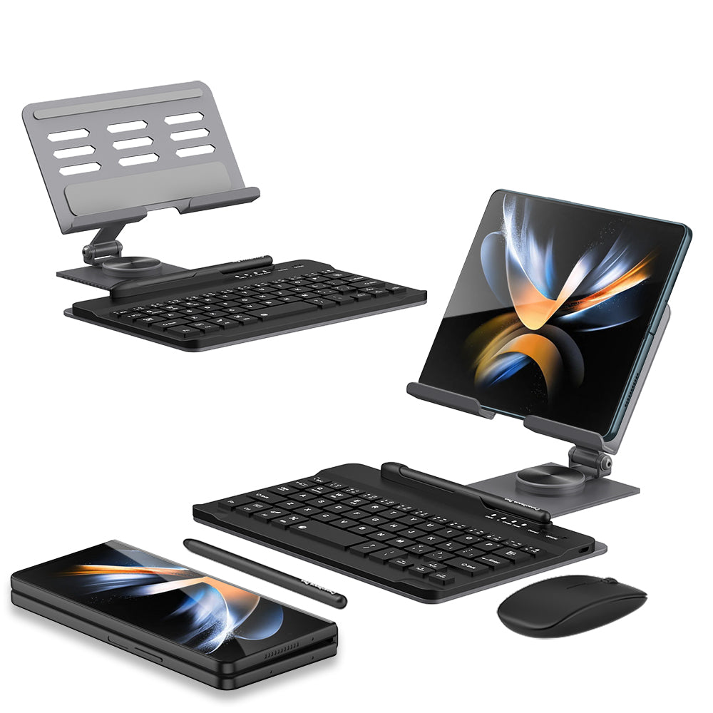 For Samsung Galaxy Z Fold4 5G / Fold3 5G / Fold2 5G / Fold 5G Keyboard Magnetic Folding Stand with Mouse Stylus Pen