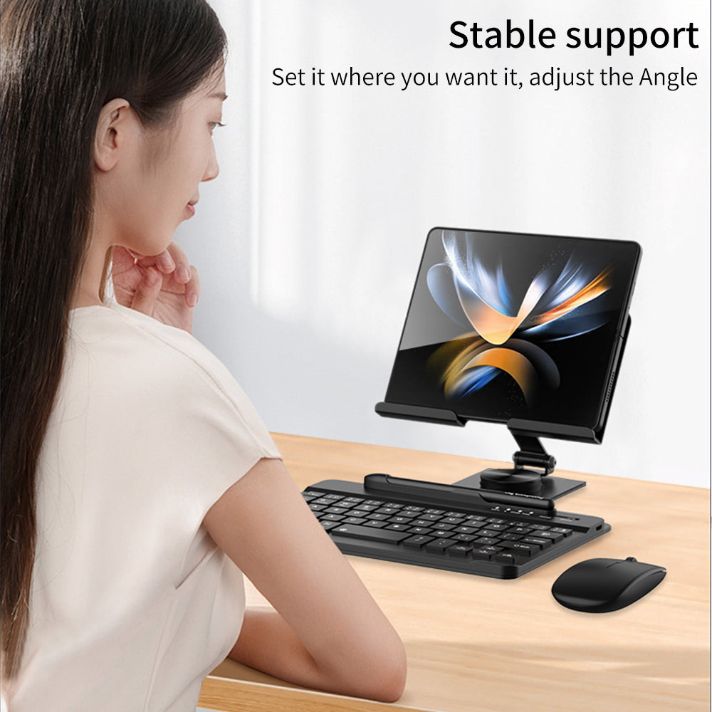 For Samsung Galaxy Z Fold4 5G / Fold3 5G / Fold2 5G / Fold 5G Keyboard Magnetic Folding Stand with Mouse Stylus Pen