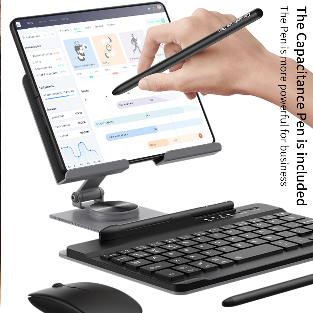 For Samsung Galaxy Z Fold4 5G / Fold3 5G / Fold2 5G / Fold 5G Keyboard Magnetic Folding Stand with Mouse Stylus Pen
