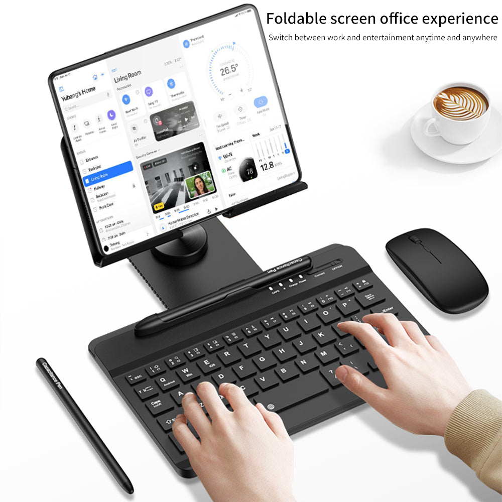 For Samsung Galaxy Z Fold4 5G / Fold3 5G / Fold2 5G / Fold 5G Keyboard Magnetic Folding Stand with Mouse Stylus Pen