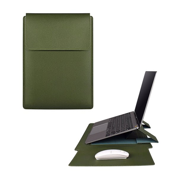 PU05 PU Leather Foldable Laptop Riser Cooling Protective Case for MacBook Pro 16 Inch / 14.1-15.4 Inch Notebook