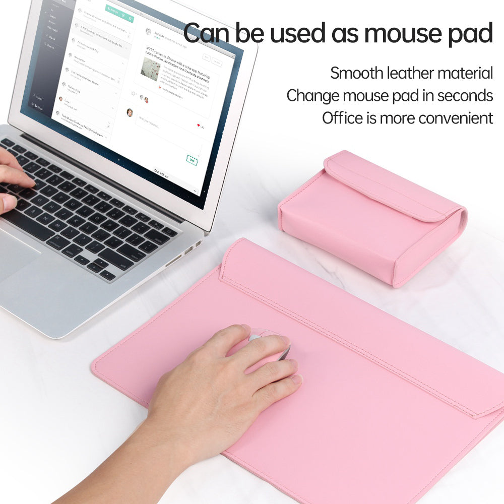 11-12 Inch Laptop Storage Bag for MacBook Anti-scratch PU Leather Notebook Computer Sleeve Mouse Pad