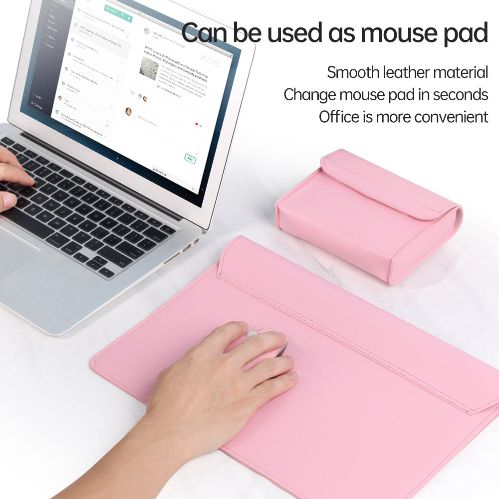 11-12 Inch Laptop Storage Bag for MacBook Anti-scratch PU Leather Notebook Computer Sleeve Mouse Pad