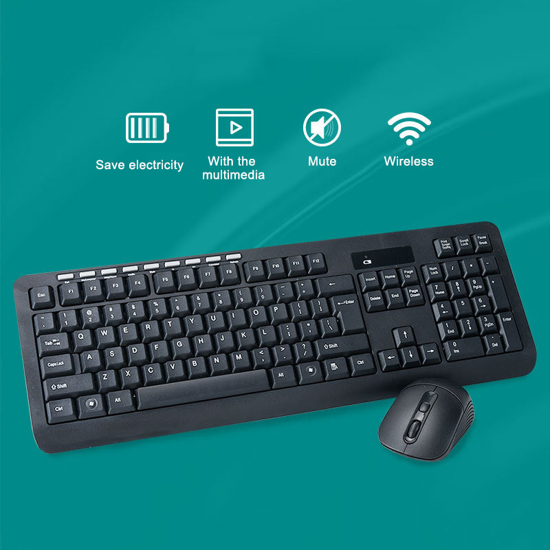 2.4G Bluetooth 113-Key Wireless Keyboard Home Office Mute Mouse for Laptop and Computer