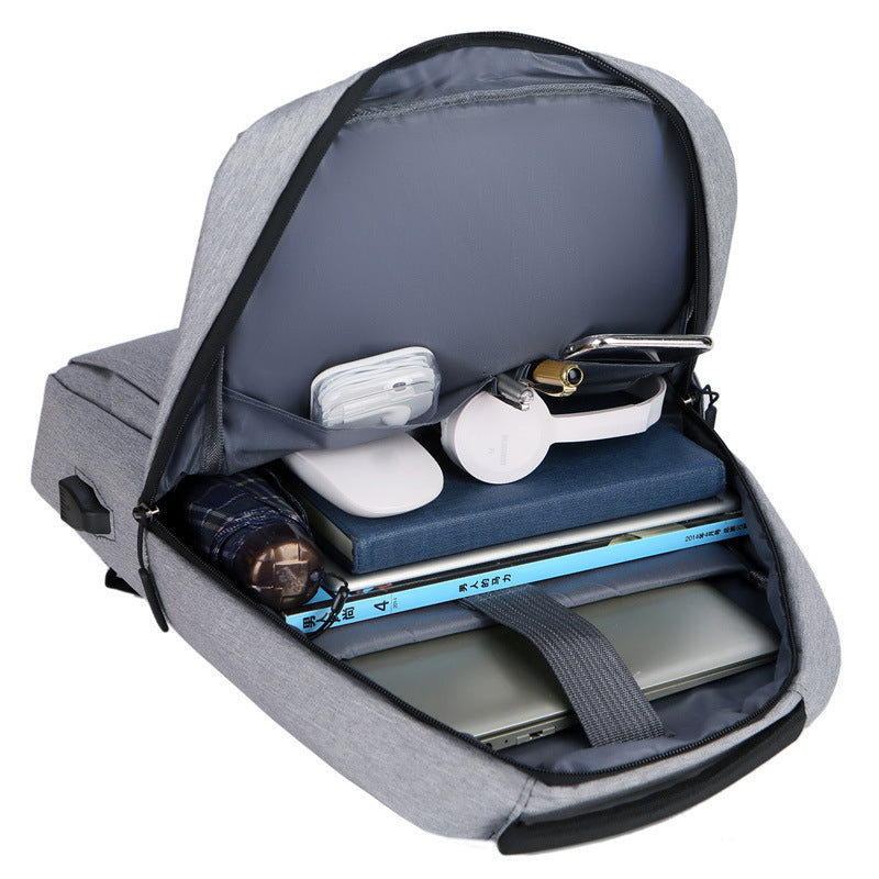1101 Business Laptop Backpack Oxford Cloth Waterproof Rucksack with USB Charging Port for Travel School
