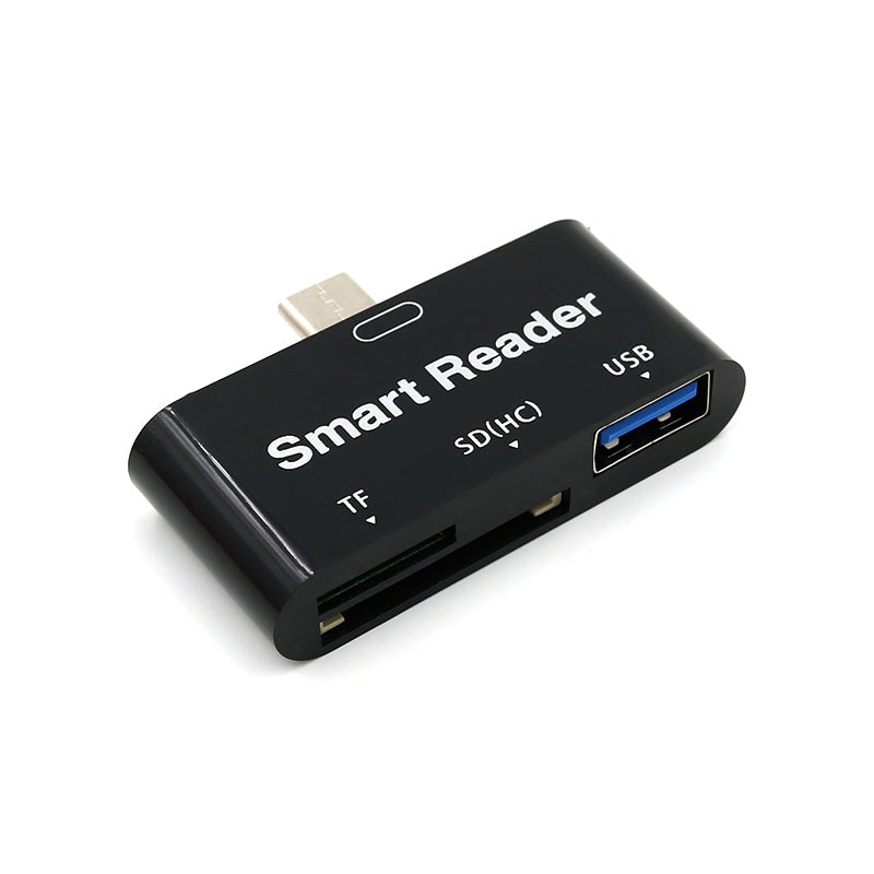T532 3 in 1 Type-C Port USB3.0 SD TF Extender Card Reader Adapter Supports OTG Function for Phone