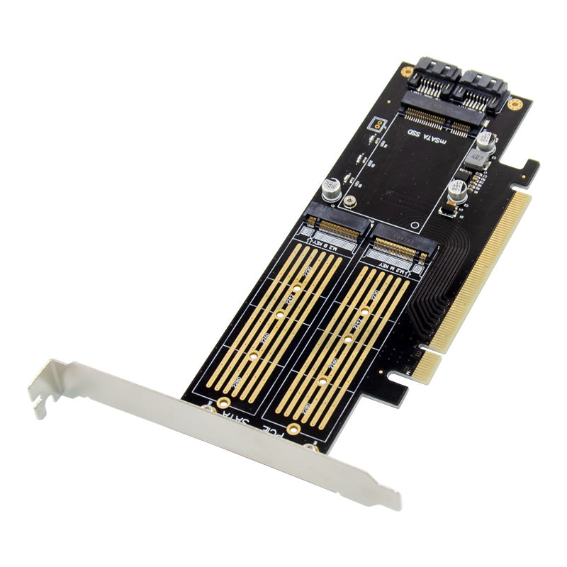 2280 PCI-E 3.0 X16 to NGFF M.2 NVMe AHCI SSD Adapter Card for M Key B Key mSATA Solid State Drive