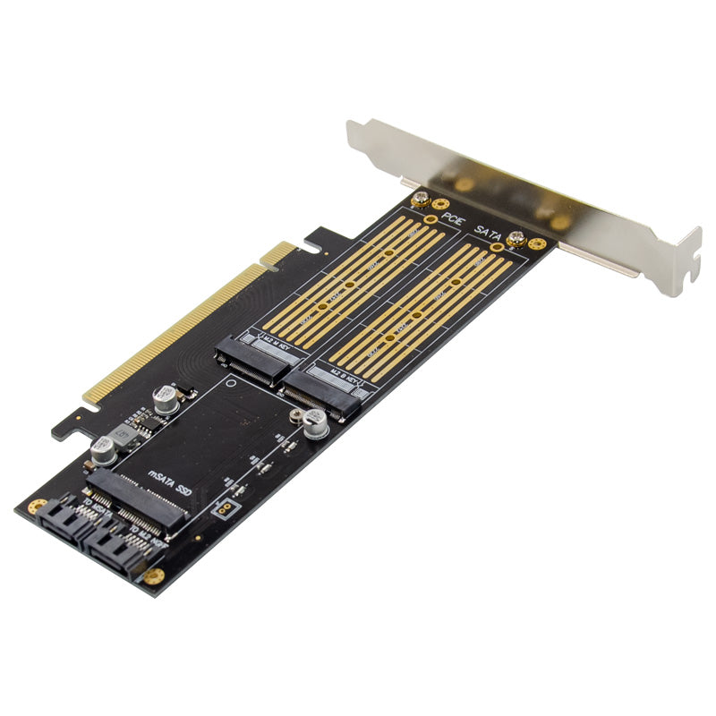 2280 PCI-E 3.0 X16 to NGFF M.2 NVMe AHCI SSD Adapter Card for M Key B Key mSATA Solid State Drive