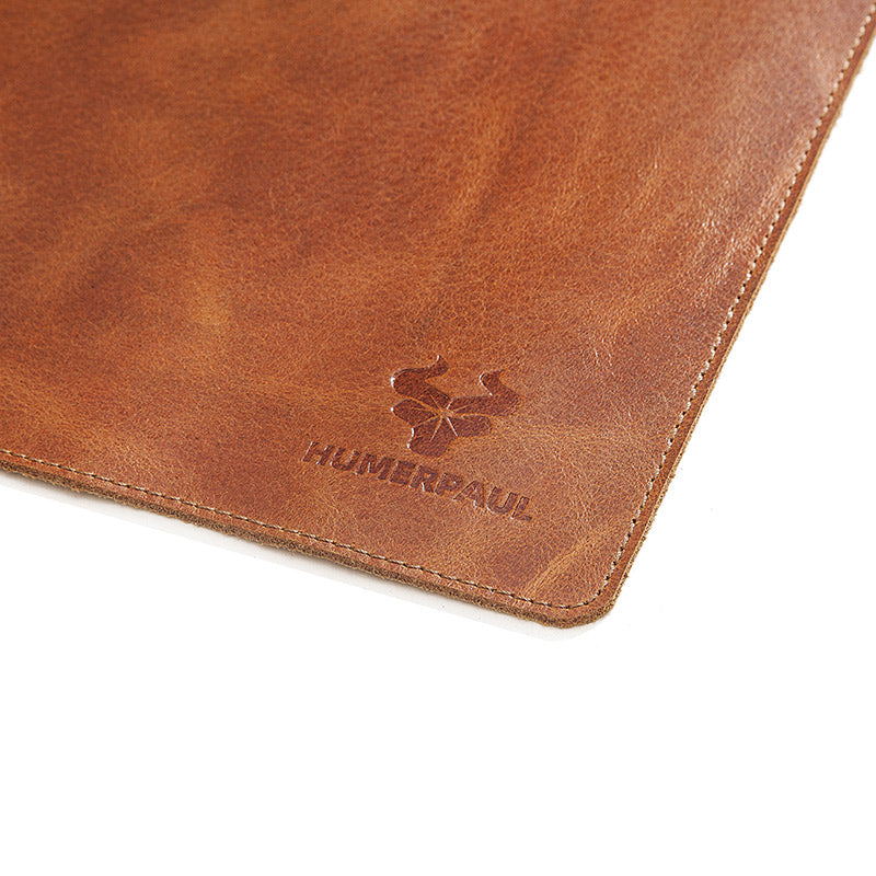 Large Gaming Laptop Mouse Pad Non-slip Oil Wax Texture Top Layer Cowhide Leather Office Desk Mousepad, 60x40cm