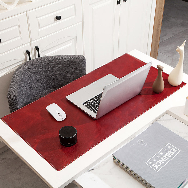 Large Gaming Laptop Mouse Pad Non-slip Oil Wax Texture Top Layer Cowhide Leather Office Desk Mousepad, 60x40cm