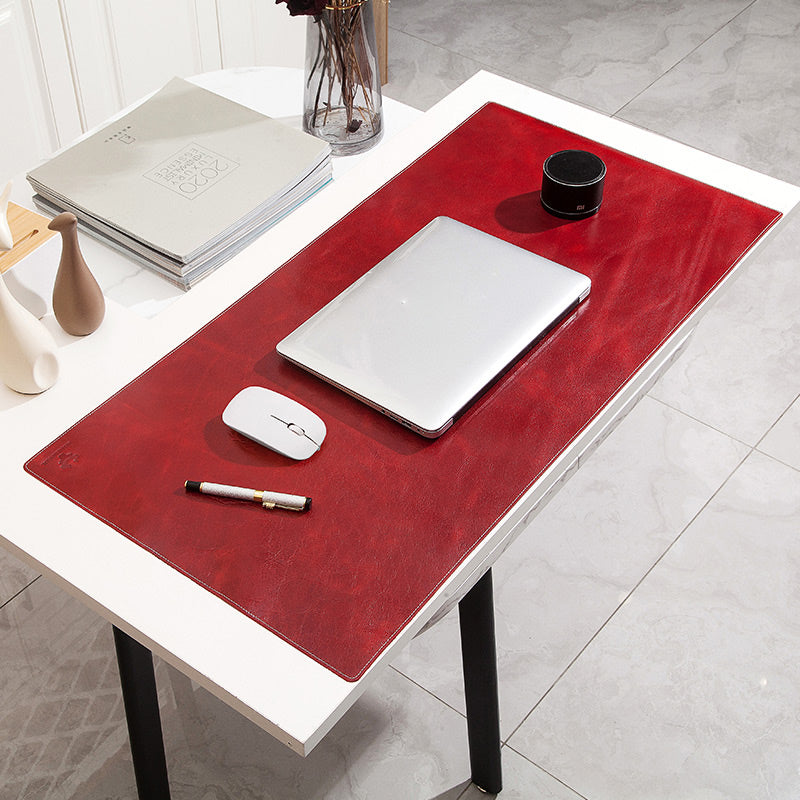 Large Gaming Laptop Mouse Pad Non-slip Oil Wax Texture Top Layer Cowhide Leather Office Desk Mousepad, 60x40cm