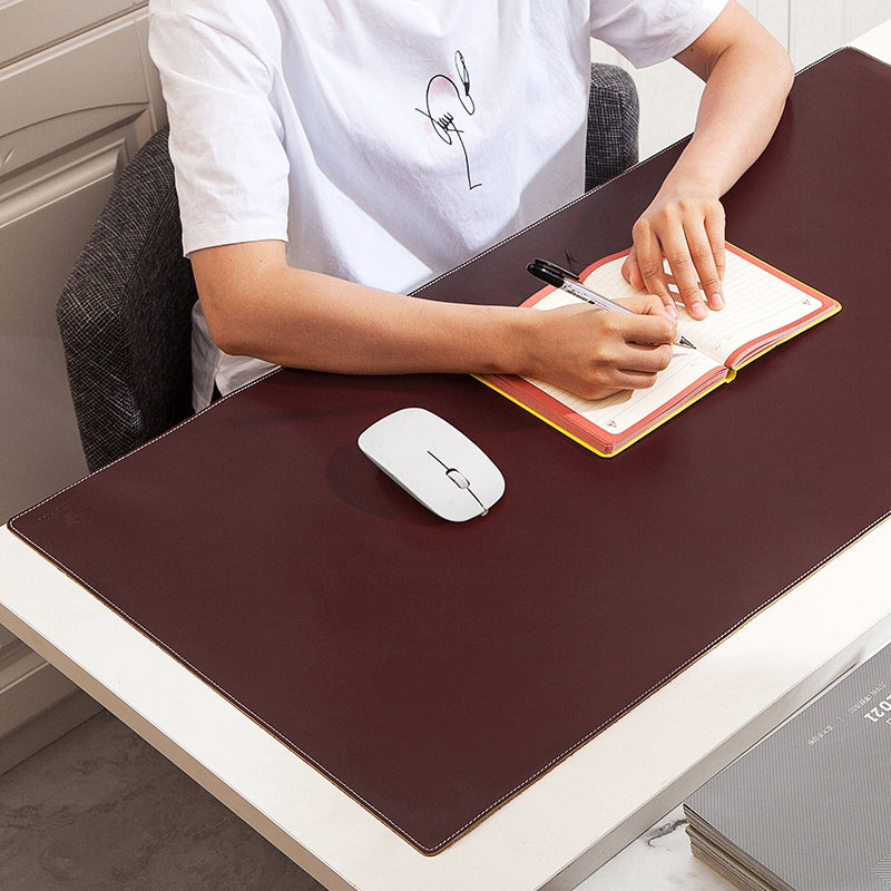 Large Gaming Laptop Mouse Pad Non-slip Oil Wax Texture Top Layer Cowhide Leather Office Desk Mousepad, 60x40cm