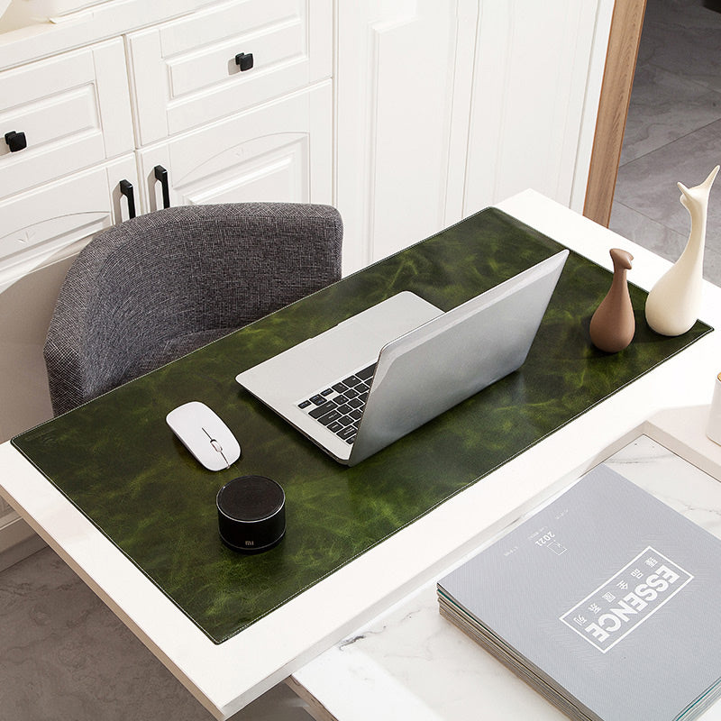 Large Gaming Laptop Mouse Pad Non-slip Oil Wax Texture Top Layer Cowhide Leather Office Desk Mousepad, 60x40cm