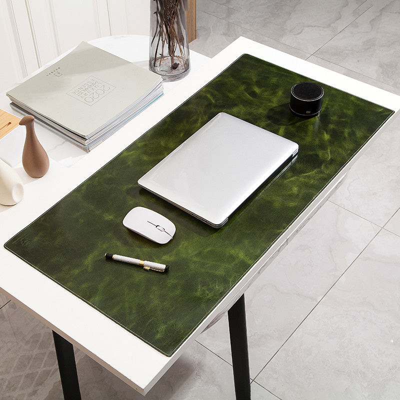 Large Gaming Laptop Mouse Pad Non-slip Oil Wax Texture Top Layer Cowhide Leather Office Desk Mousepad, 60x40cm