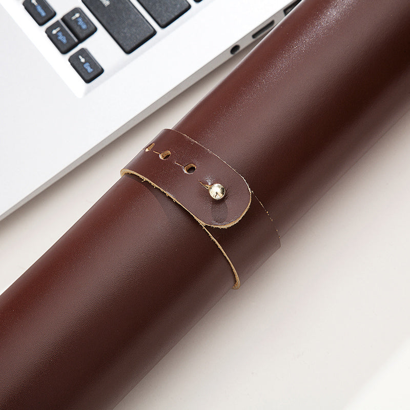 Large Gaming Laptop Mouse Pad Non-slip Oil Wax Texture Top Layer Cowhide Leather Office Desk Mousepad, 60x40cm
