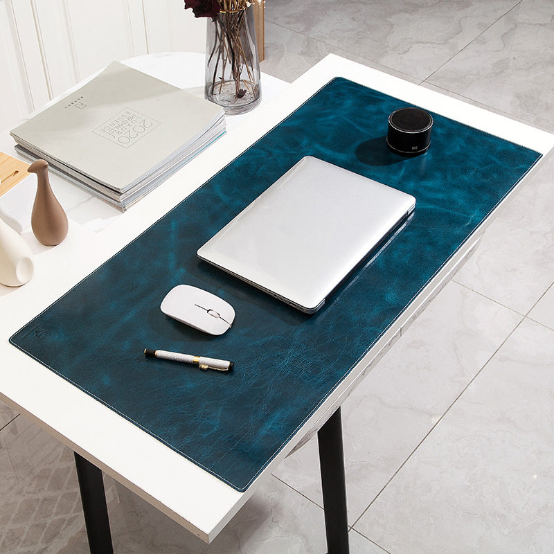 Large Gaming Laptop Mouse Pad Non-slip Oil Wax Texture Top Layer Cowhide Leather Office Desk Mousepad, 60x40cm