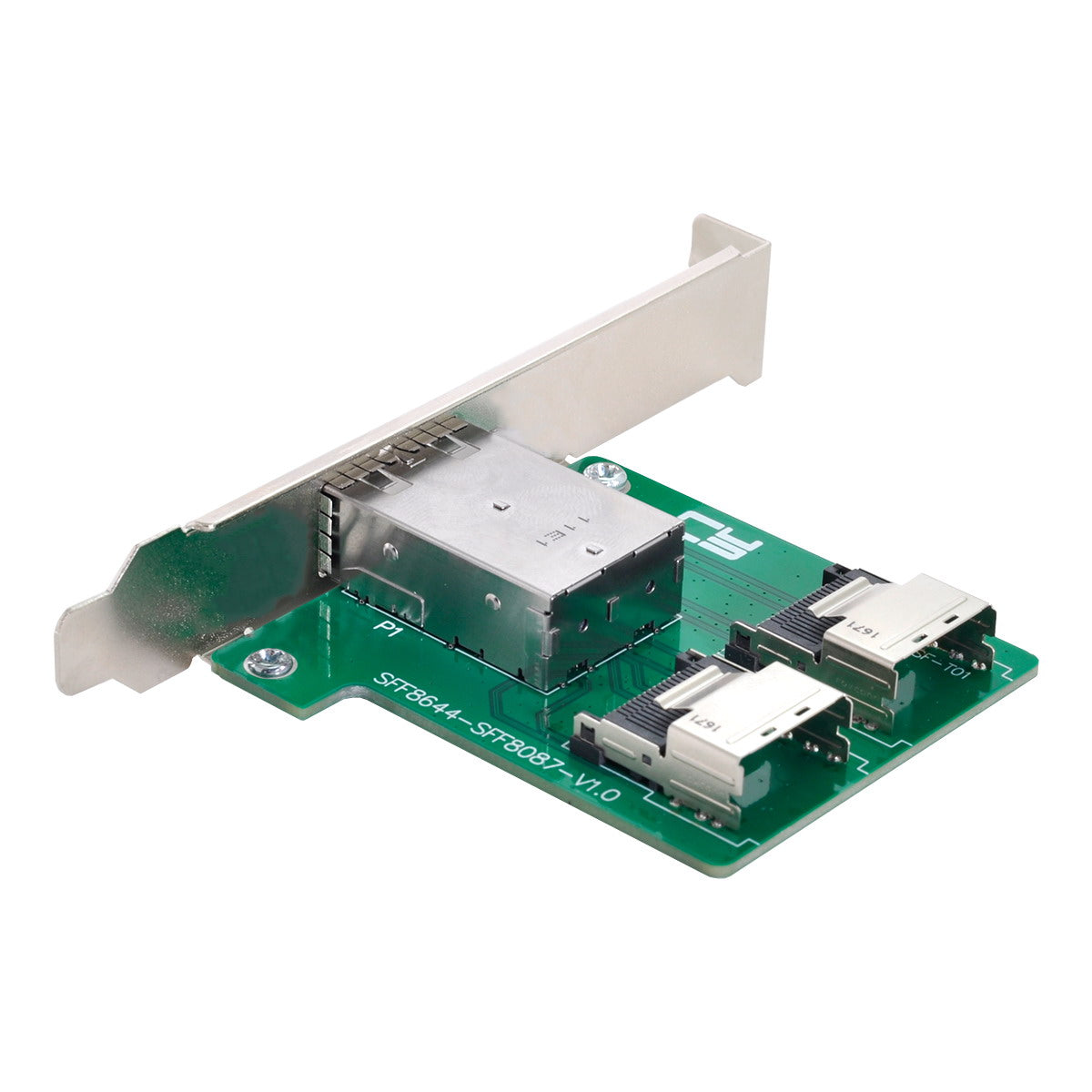SF-019 2-Ports Mini SAS HD SFF-8644 to Internal Mini SAS SFF-8087 Adapter with Full PCIe Slot Profile Mounting Bracket