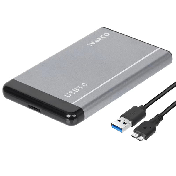 IVAHCO 1TB 2.5&quot; HDD External Case USB3.0 Hard Disk Enclosure Matte Hard Drive Box with Data Cable