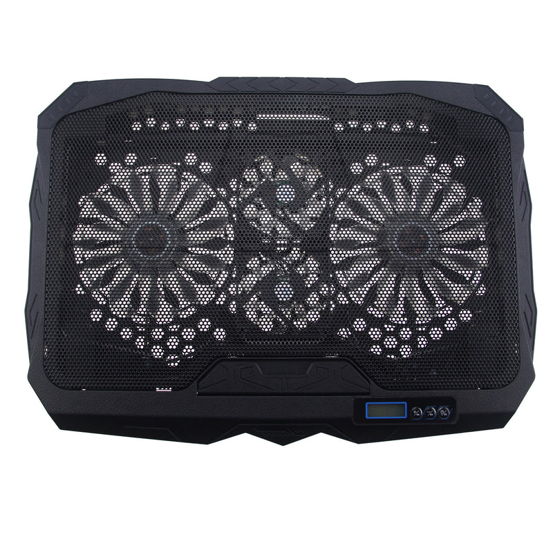 S18 Notebook Router 4-Fan Cooler Radiator Adjustable Wind Speed Laptop Cooling Pad with Display Screen