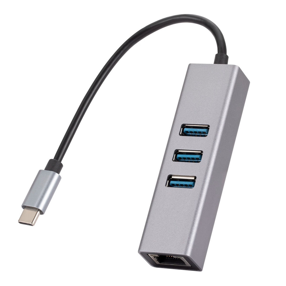 Type C to RJ45 Ethernet Adapter+3xUSB 3.0 Ports, Aluminum Alloy USB 3.0 to RJ45 Gigabit Ethernet LAN Network Convertor